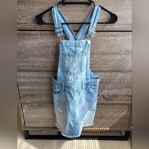 Girls denim skirt overalls size 8